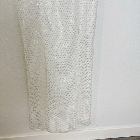 Aidan Mattox Sequined Maxi Ivory Evening Dress - Picture 4 of 10